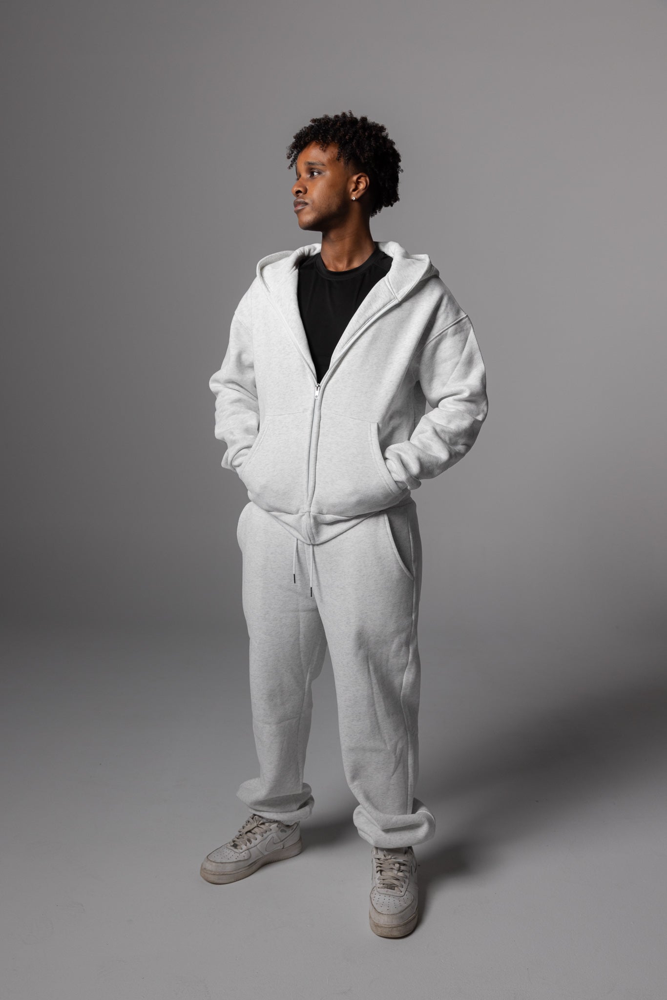 Unisex Soft Set Zip Up Hoodie - Cloud