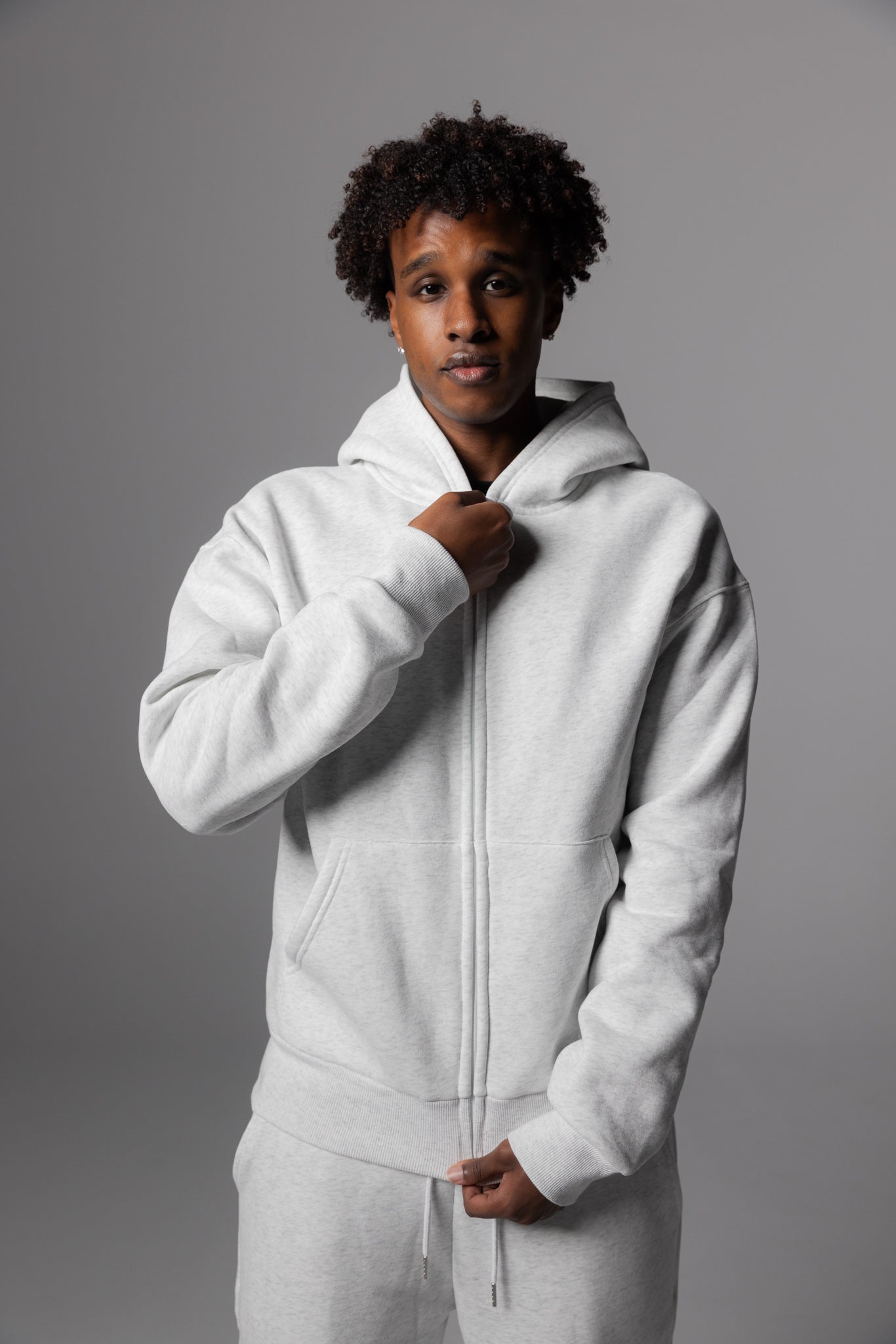Unisex Soft Set Zip Up Hoodie - Cloud