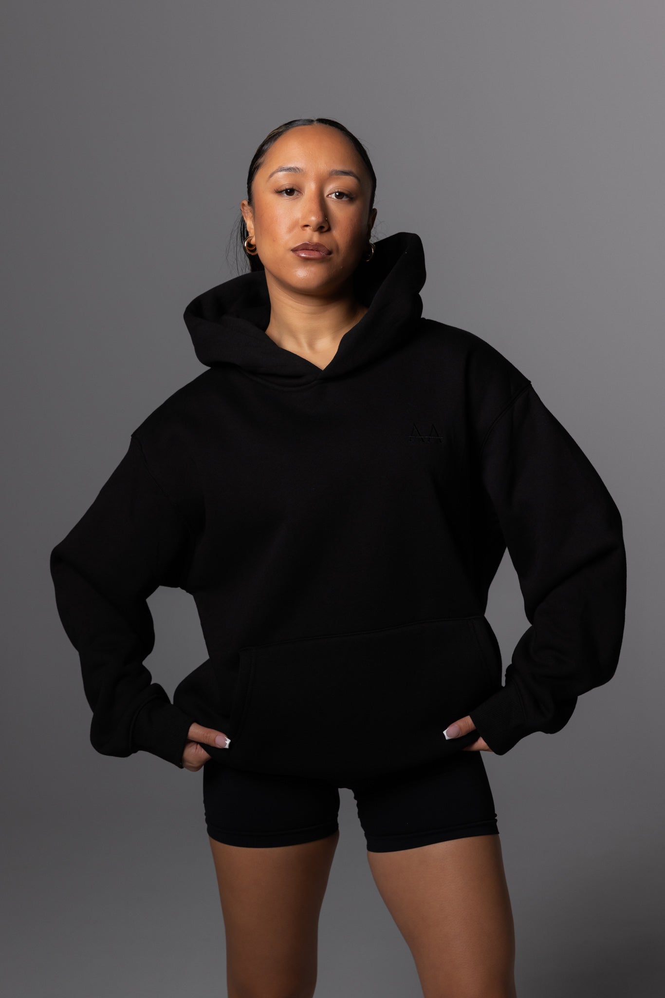 Aligned Active Oversized Hoodie - Midnight Black