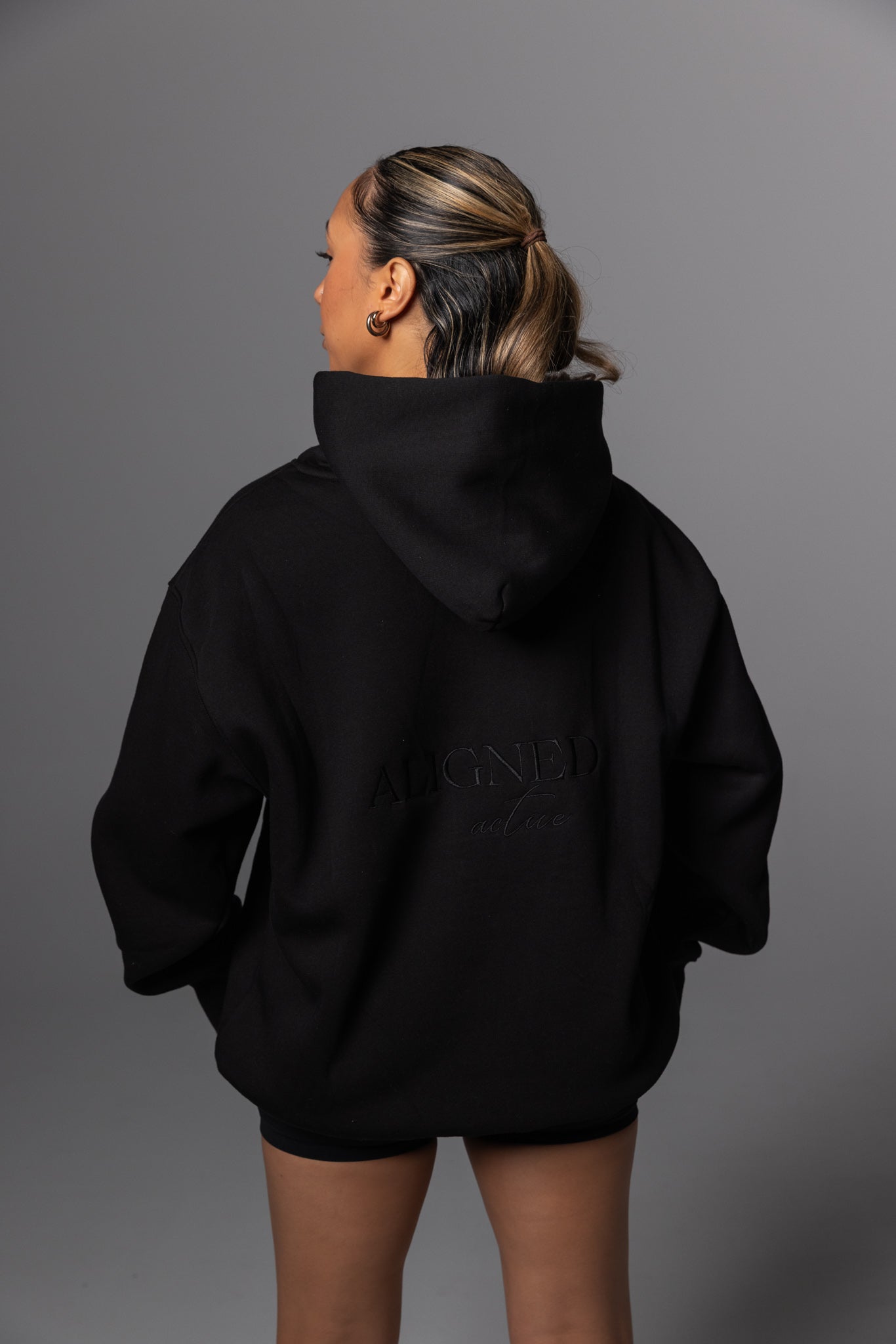 Aligned Active Oversized Hoodie - Midnight Black