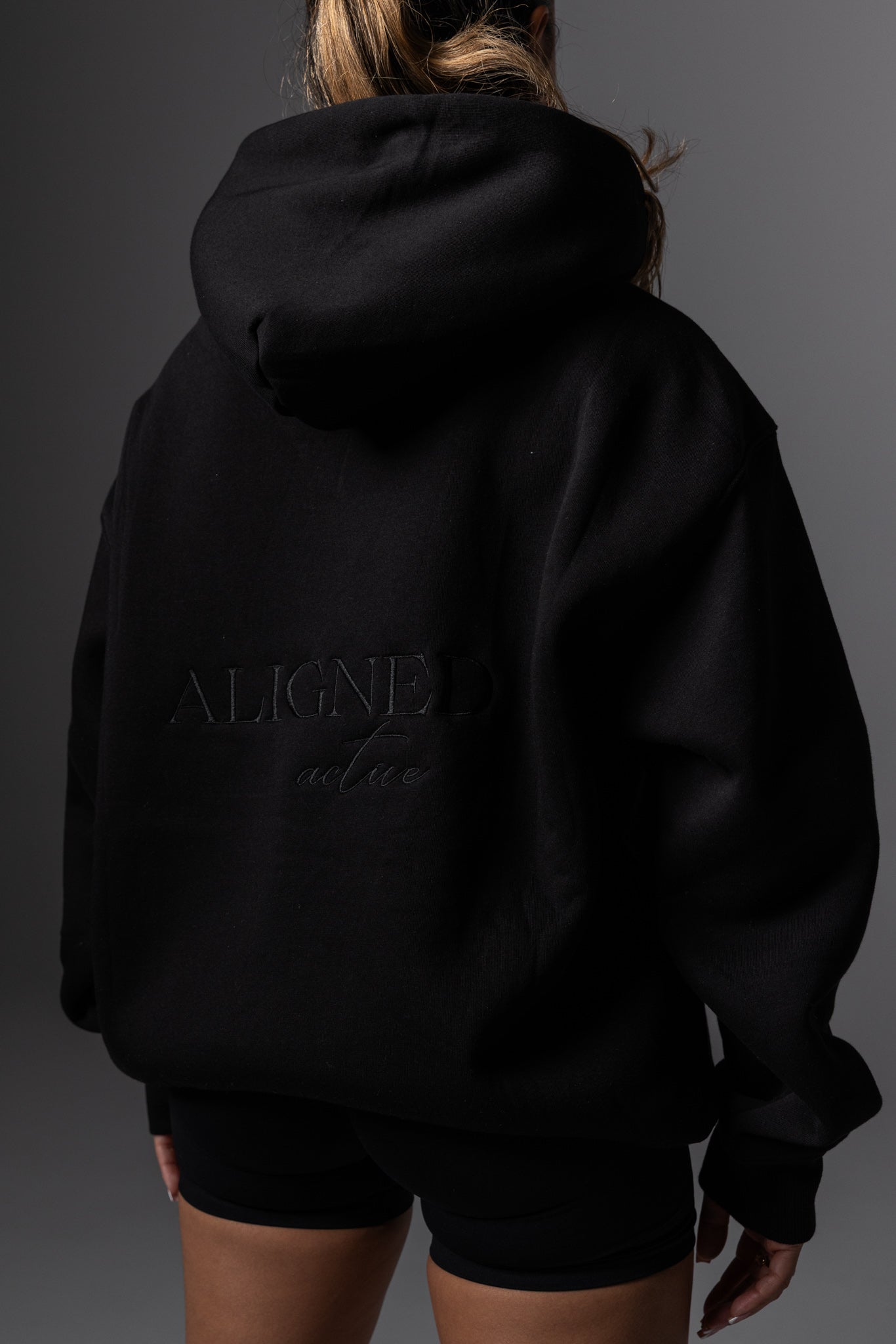 Aligned Active Oversized Hoodie - Midnight Black