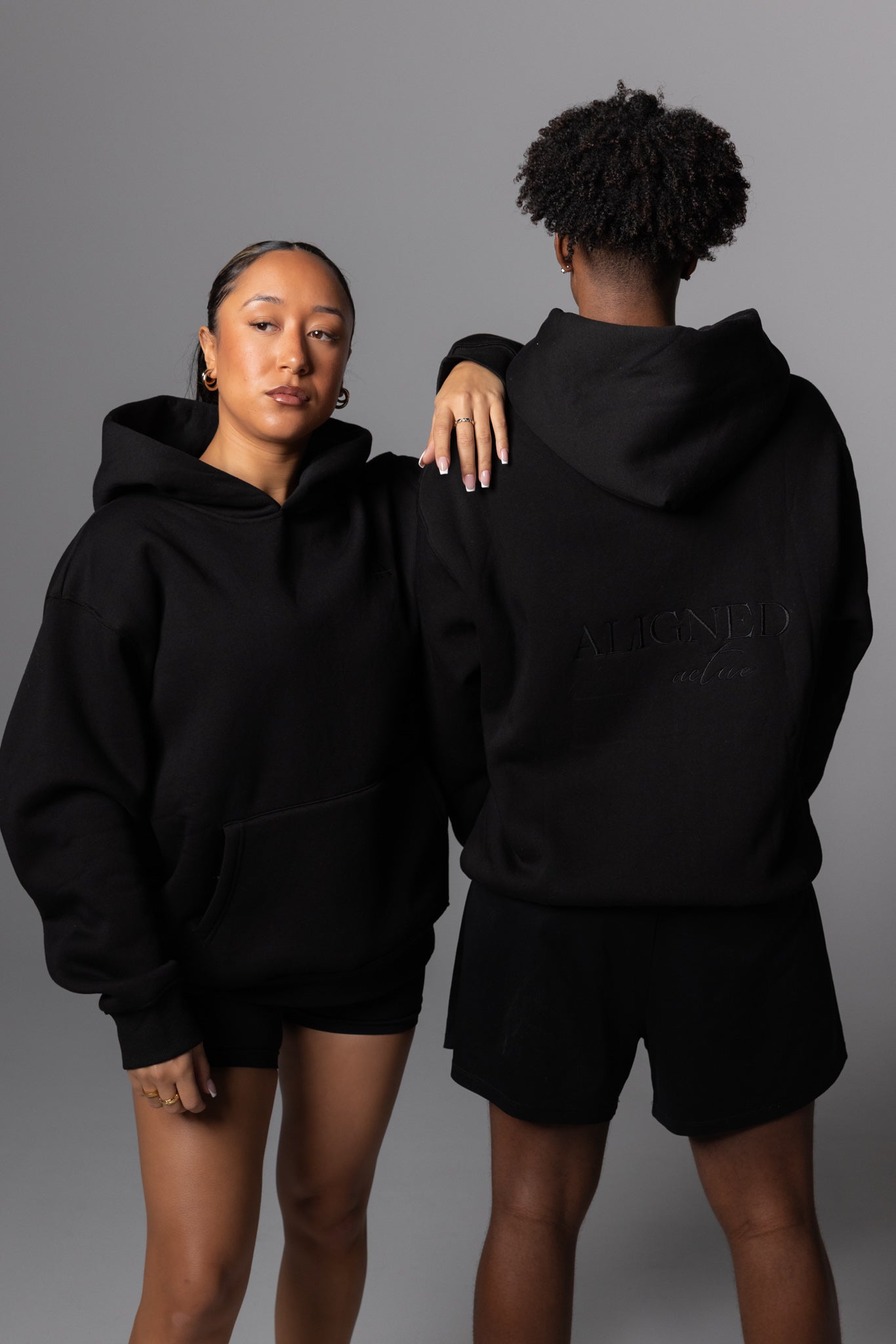 Aligned Active Oversized Hoodie - Midnight Black