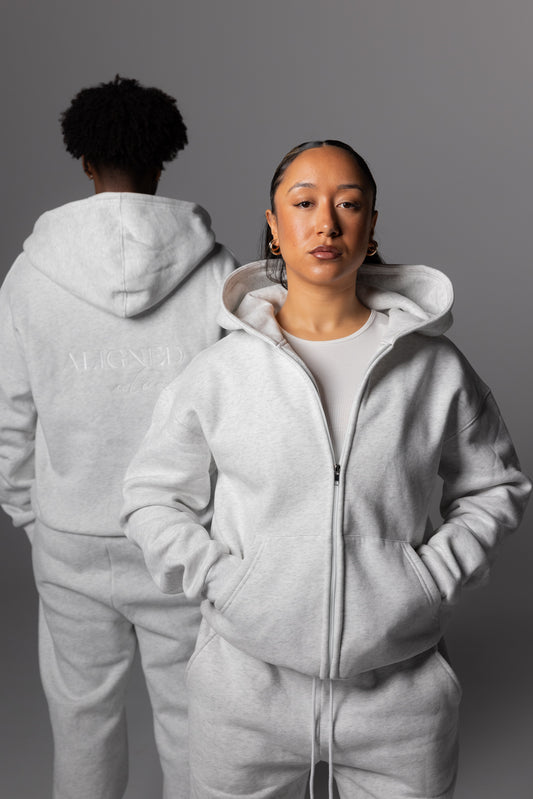 Unisex Soft Set Zip Up Hoodie - Cloud