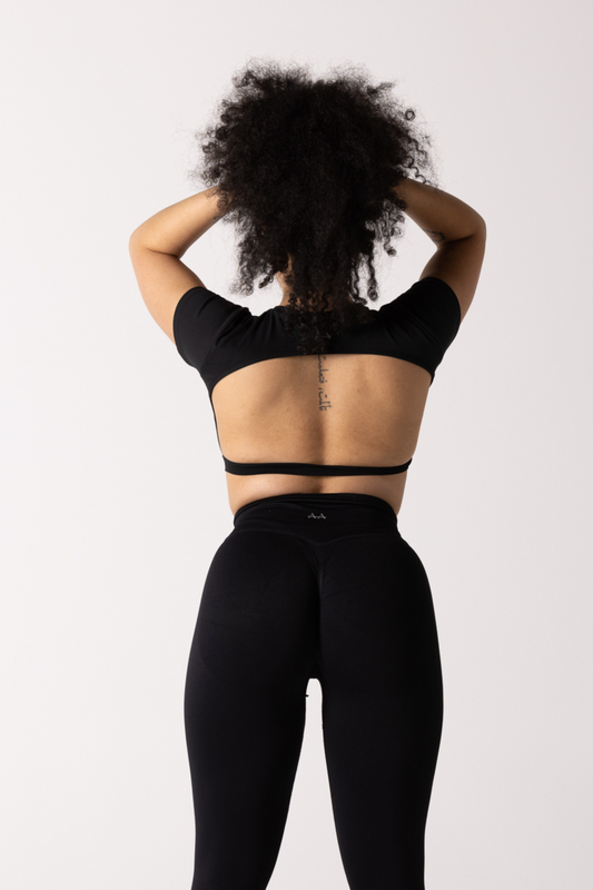 Serene Backless Crop - Black